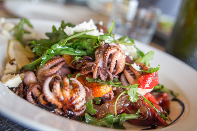 octopus salad at Dundee's, CAirns, Australia