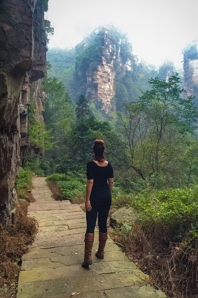 Jessica Peterson in Zhangjiajie National Forest Park, China