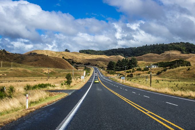 New Zealand roads and mountains