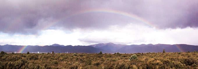 New Zealand rainbow panoramic