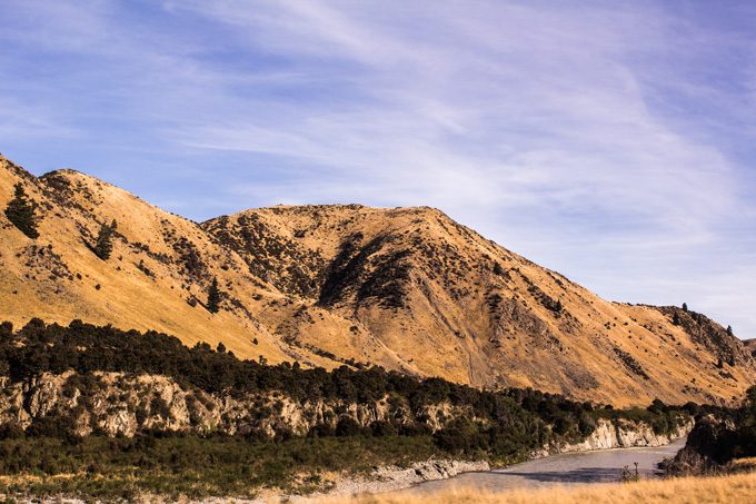 New Zealand yellow mountains