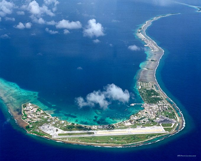 Kwajalein island aerial view