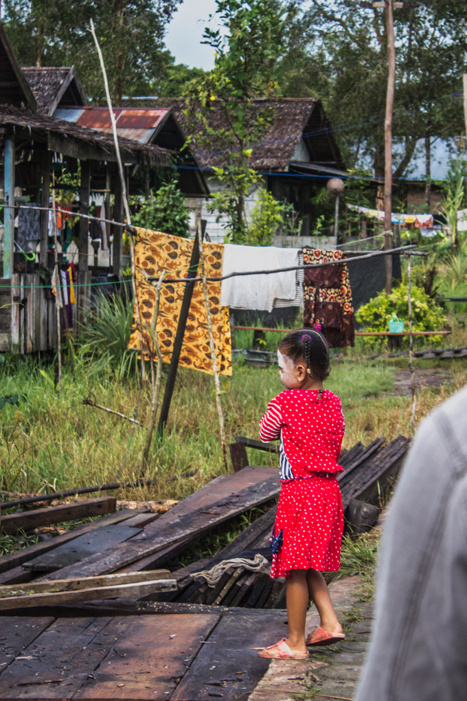 girl in village in Borneo