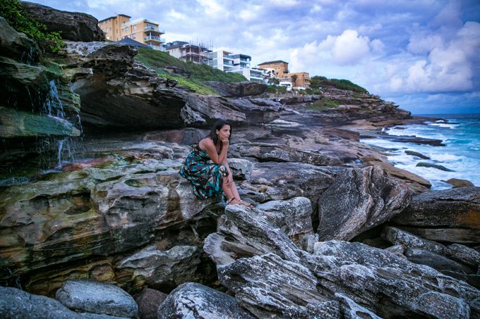 Jessica Peterson, Global Girl Travels on Tamarama Beach, Sydney, Australia