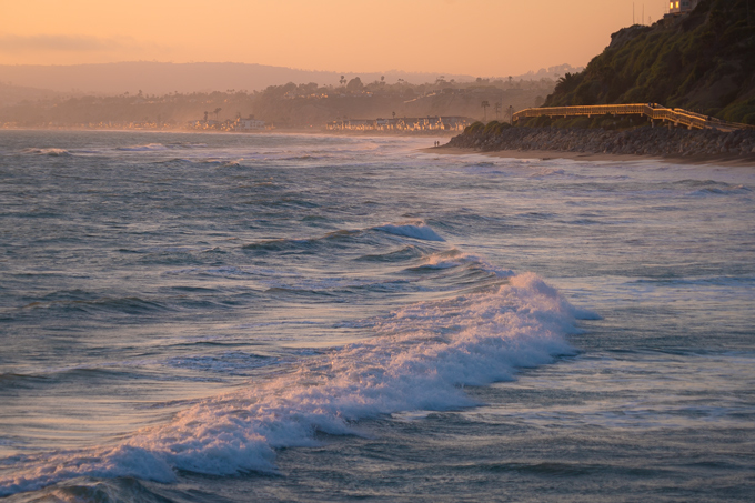 Dusk on the ocean at San Clemente, California