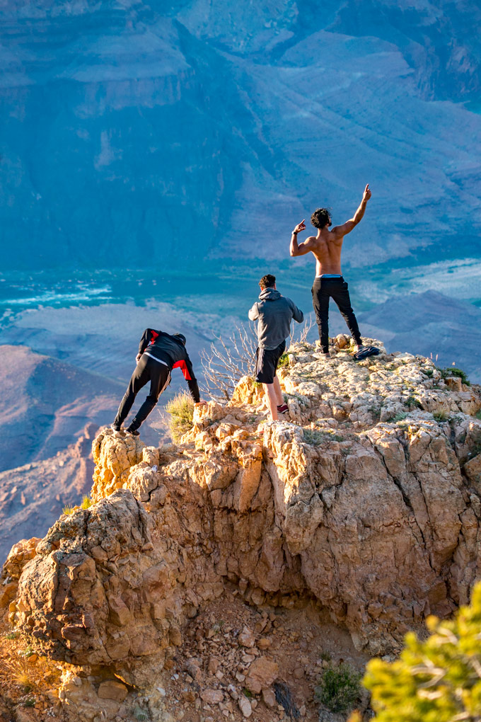 Climbers at Watchtower at Grand Canyon, Arizona