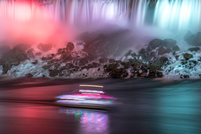 Niagara Falls at night, Ontario, Canada