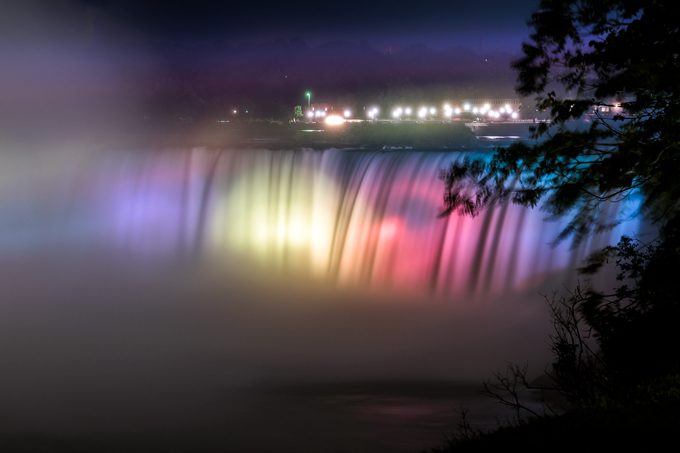 Niagara Falls at night, Ontario, Canada