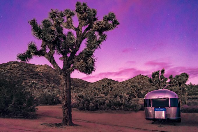 Global Girl Travels Airstream Trailer at Joshua Tree National Forest Park, California