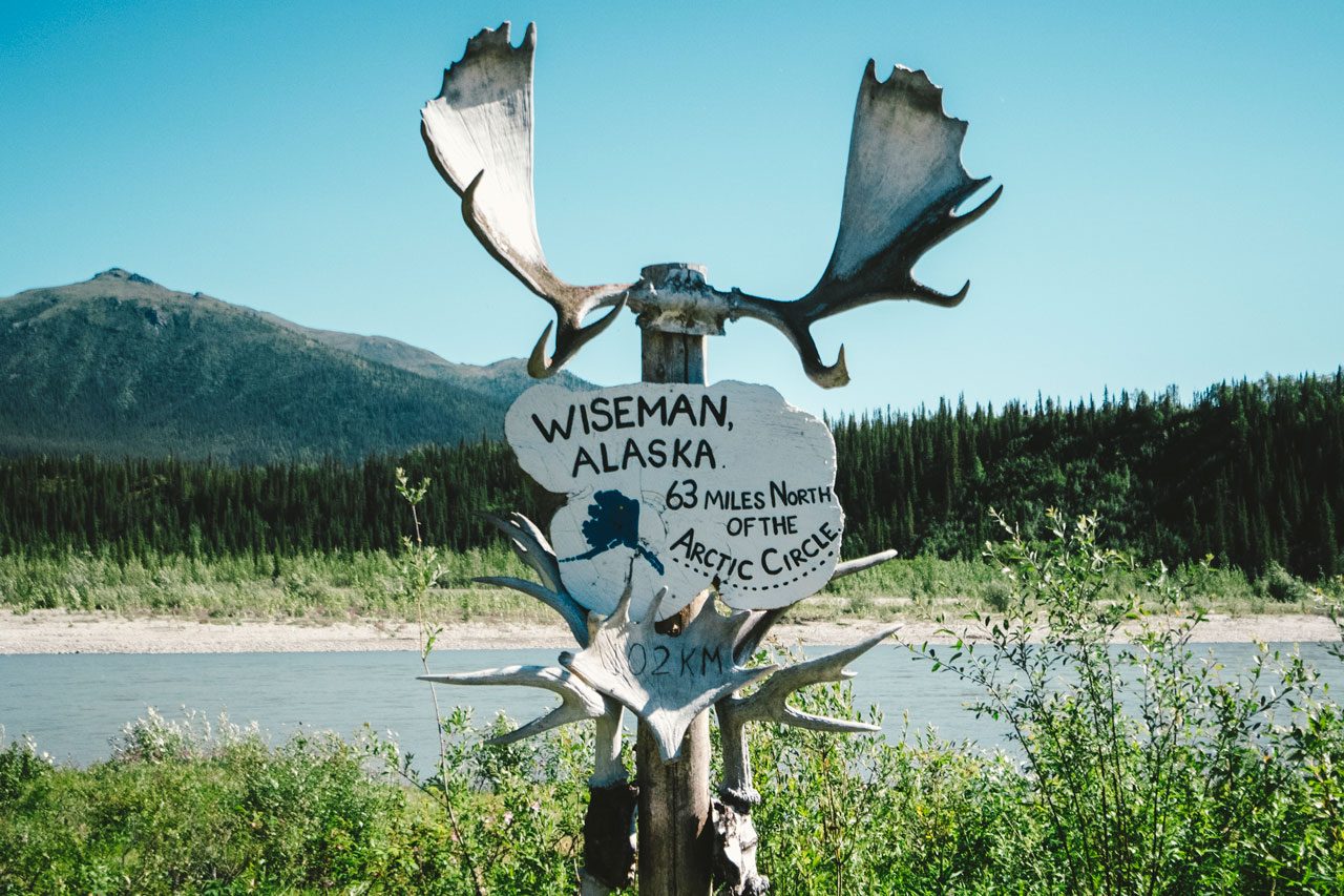 Wiseman, Alaska sign