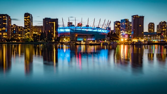 Vancouver, Canada night long-exposure